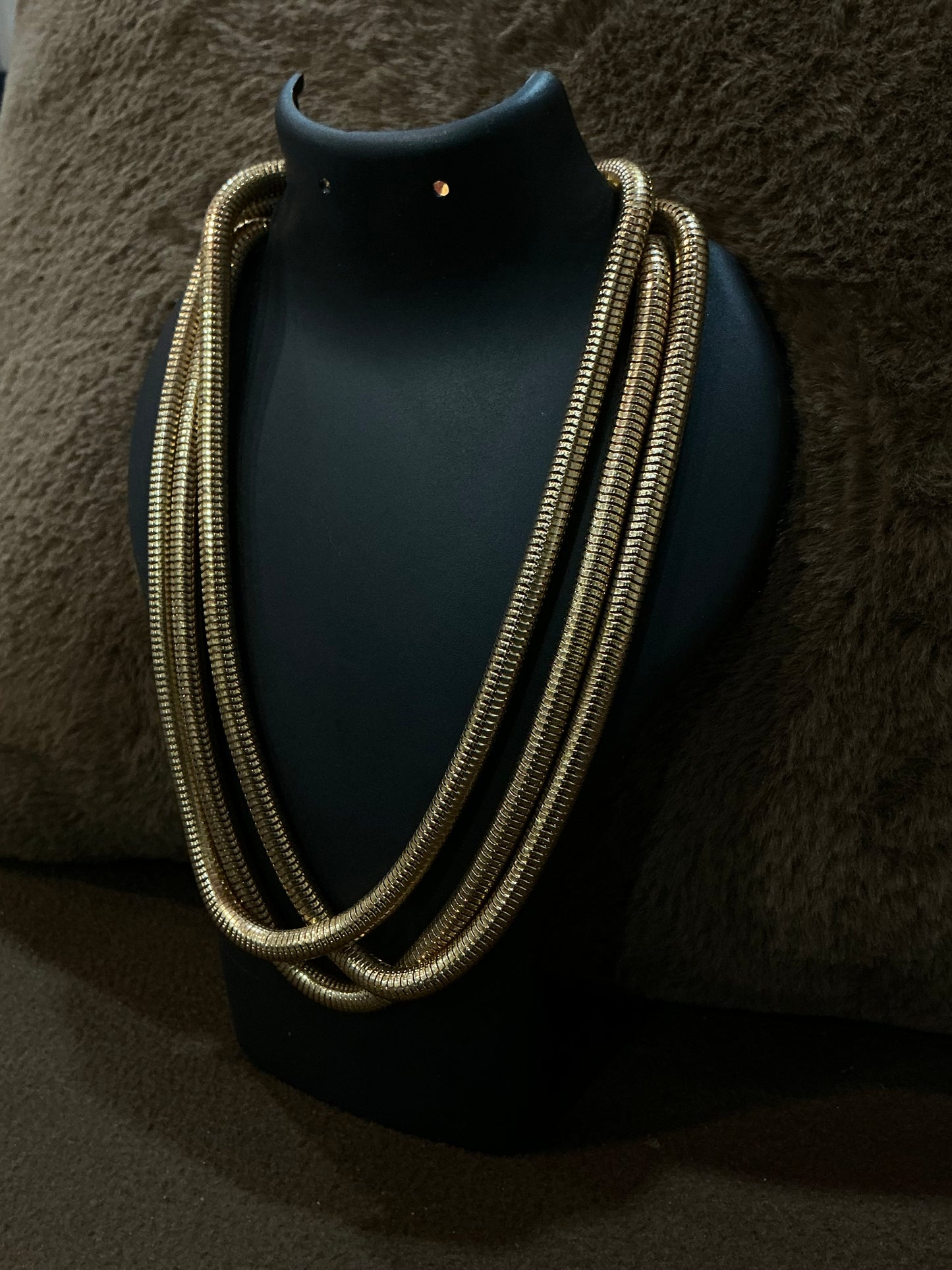 Golden Glide – Bold Multi-Layered Metallic Necklace