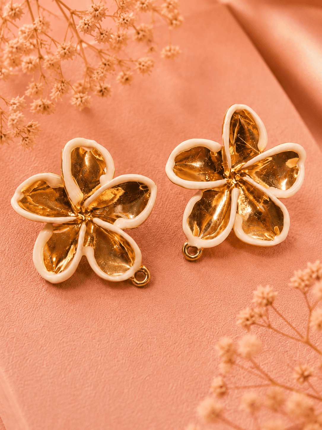 Golden Petal Flower Earrings