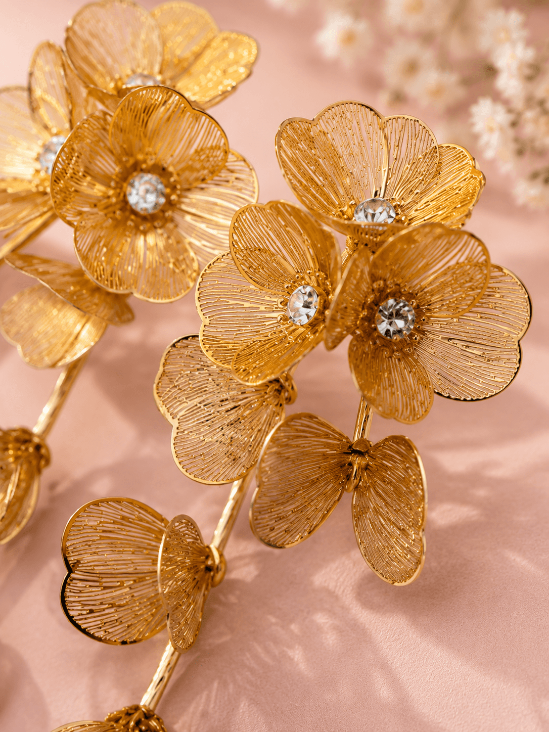 Golden Bloom Floral Hair Vine