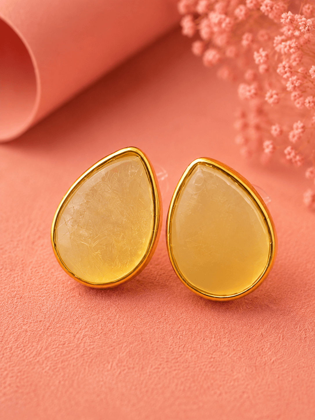 Golden Drop Stone Studs