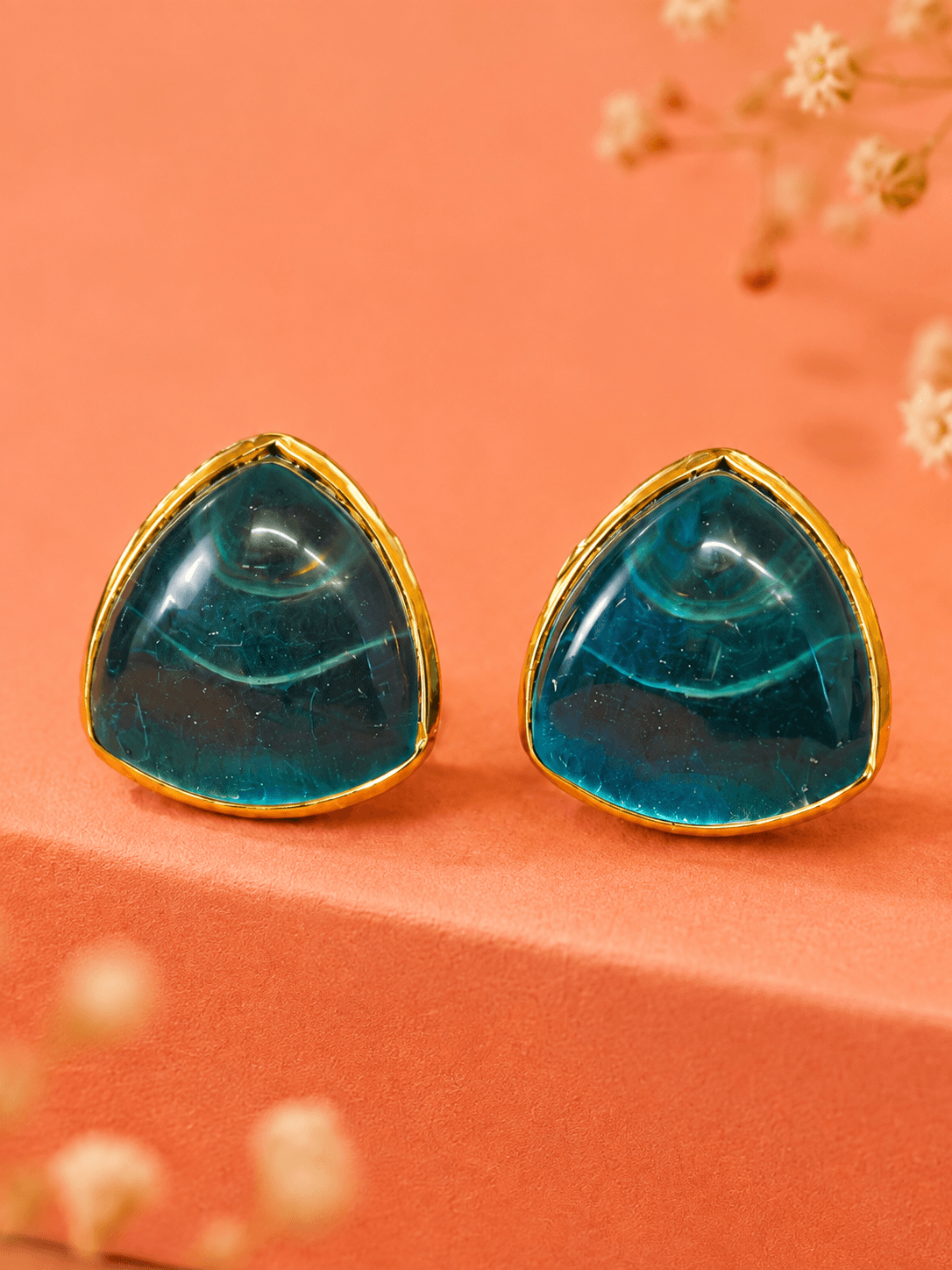 Teal Drop Stud Earrings