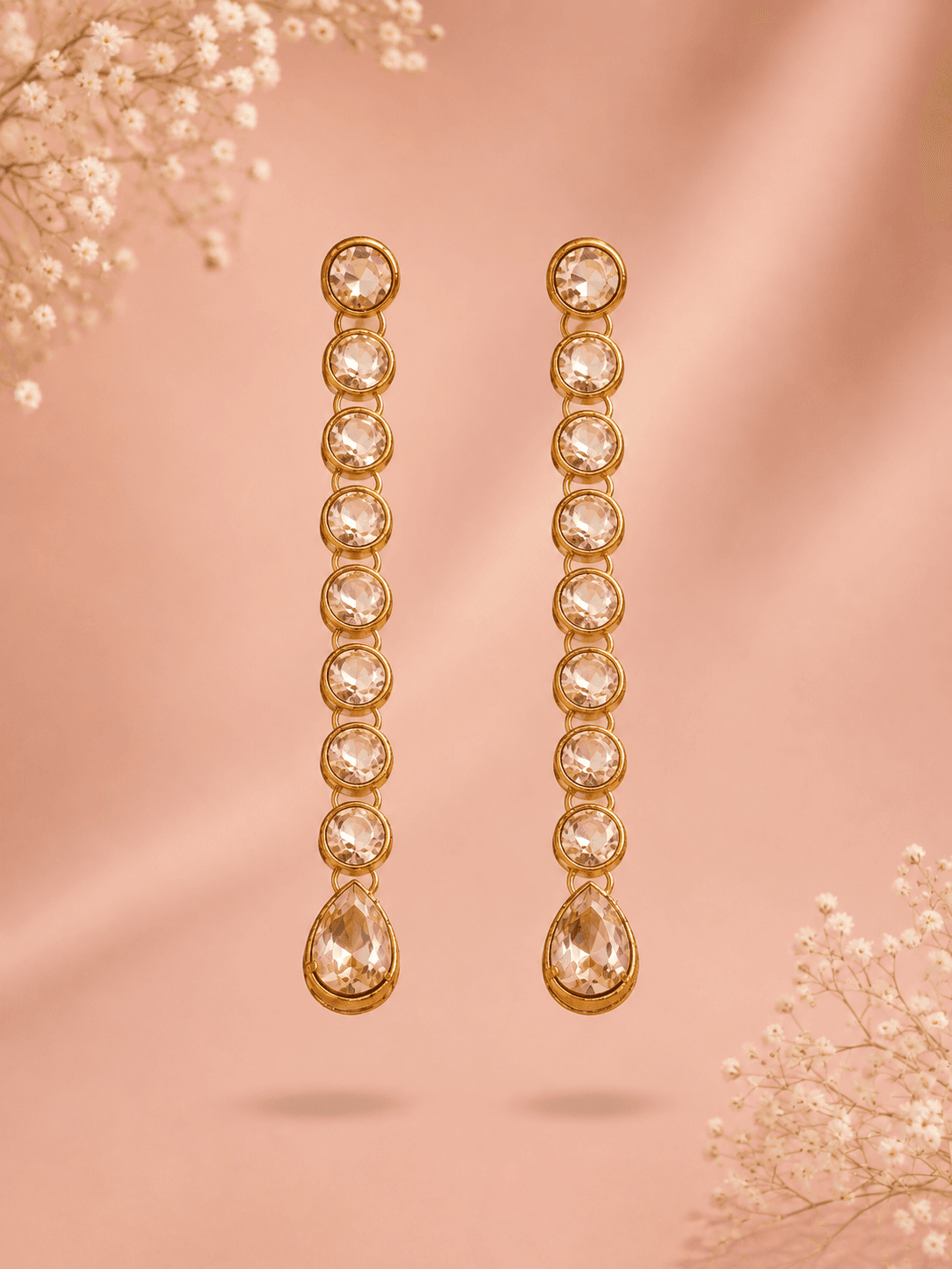 Golden Cascade Drop Earrings
