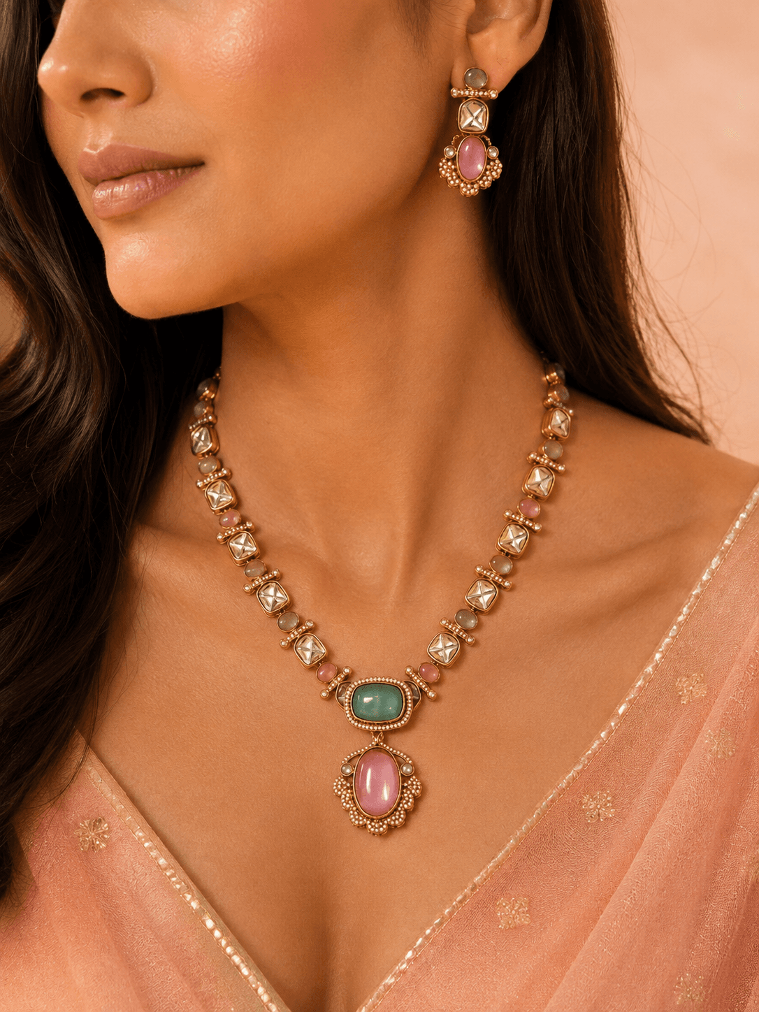 Rani Kundan Bloom Necklace Set