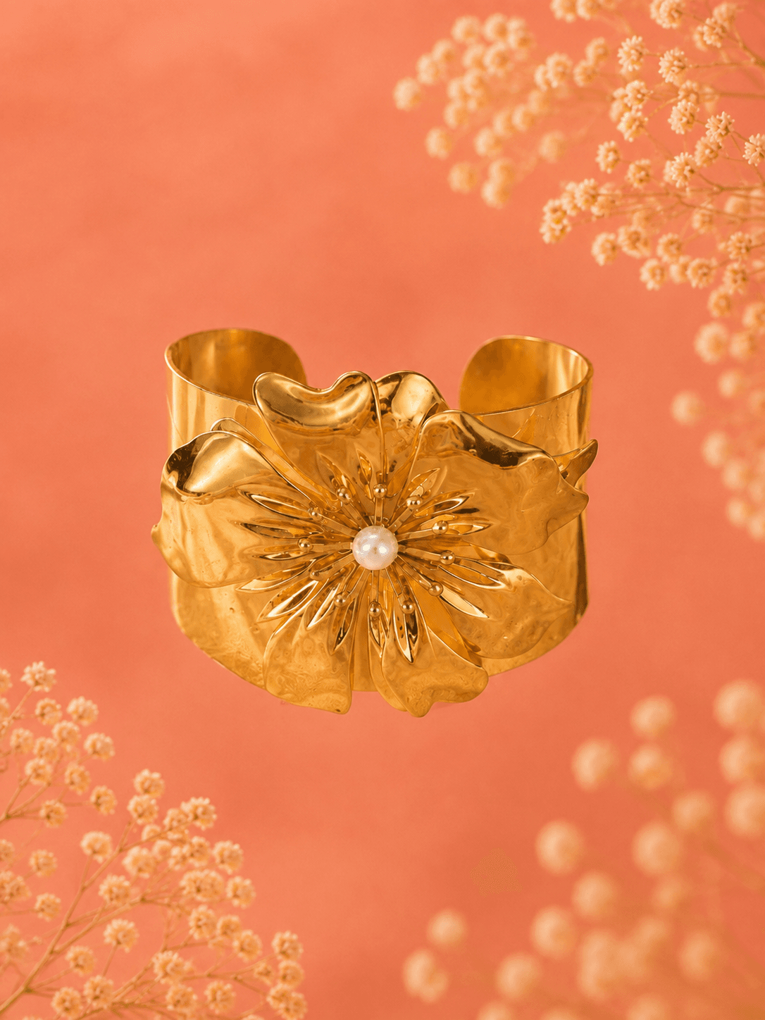 Golden Bloom Cuff Bracelet