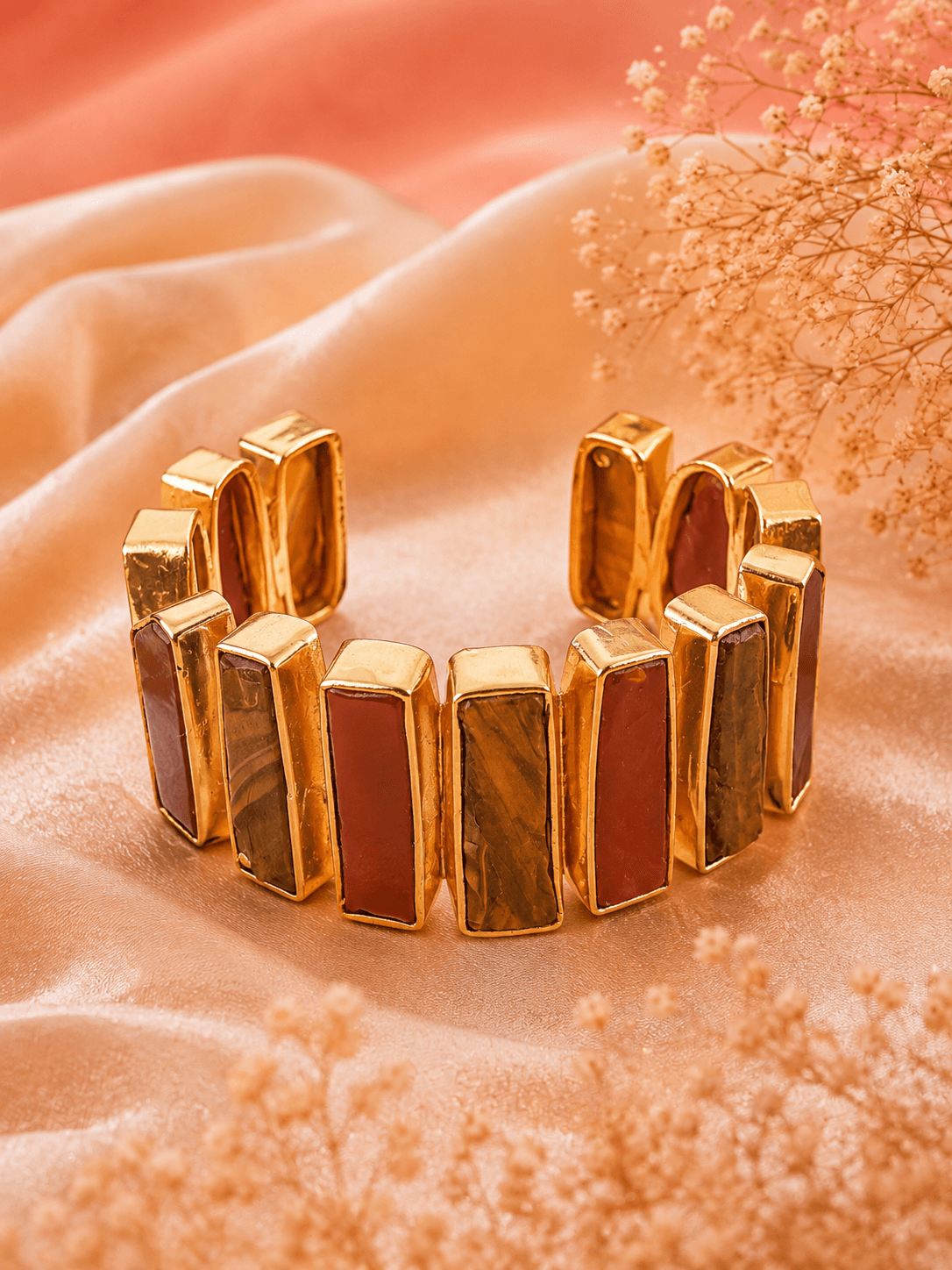 Sunstone Mosaic Cuff Bracelet